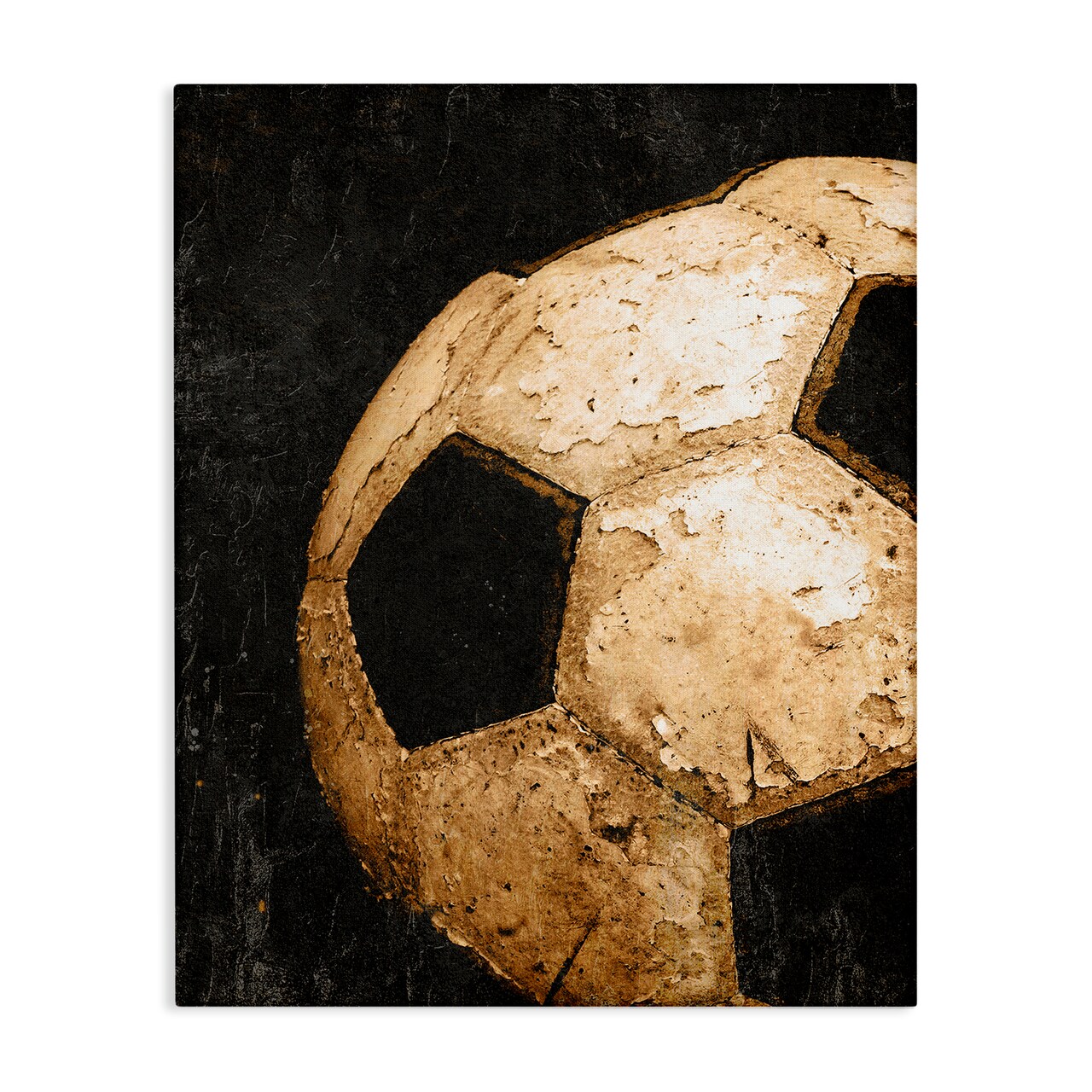 Stupell Industries Vintage Soccer Ball Closeup Canvas Design by Kim Allen